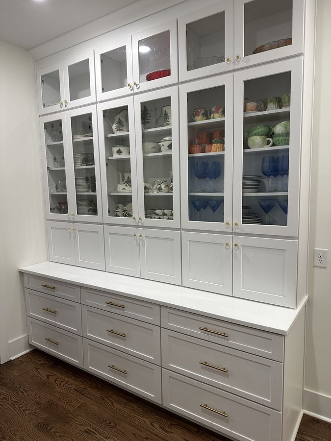Dining room china cabinet, wall to ceiling