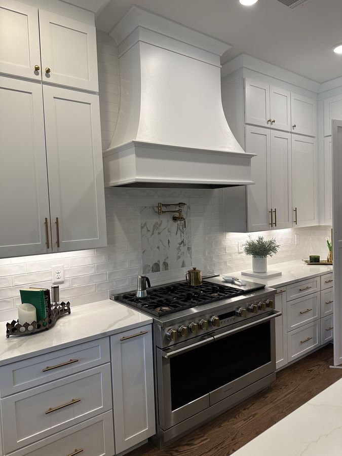 Custom built wood range hood